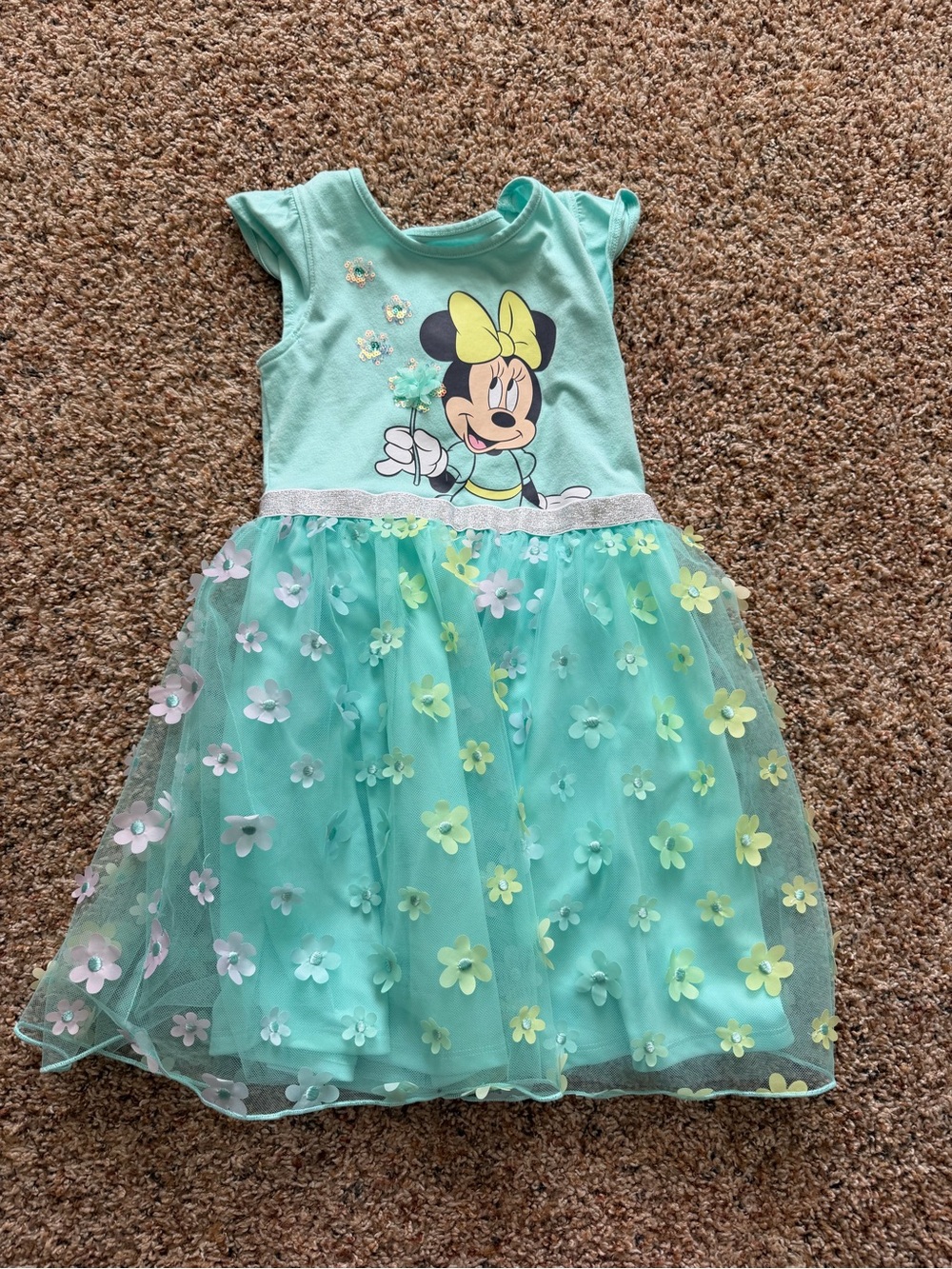 Disney Mint Green Minnie Mouse Floral Tulle Dress
